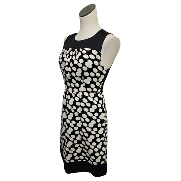 Anthropologie LEIFNOTES Womens Size 2 Notched Dots Corduroy Dress Black Ivory - Picture 11 of 14